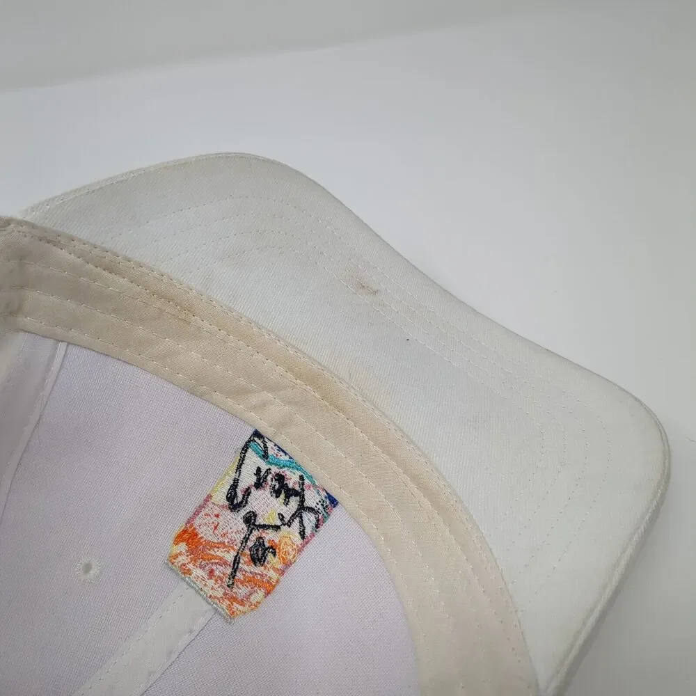 La Croix Strapback Hat White OSFA Adjustable Embroidered 6 Panel